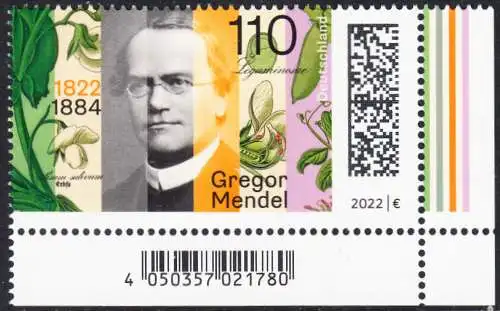 BUND 2022 Michel-# 3699 postfrisch EINZELMARKE ECKRAND unten rechts