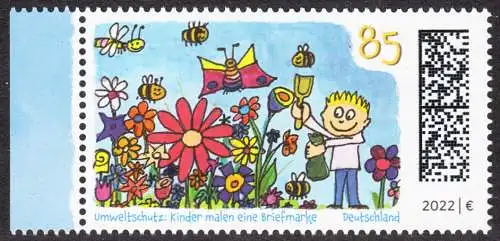 BUND 2022 Michel-# 3701 postfrisch EINZELMARKE RAND links (a)