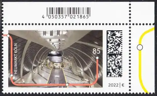 BUND 2022 Michel-# 3709 postfrisch EINZELMARKE ECKRAND oben rechts