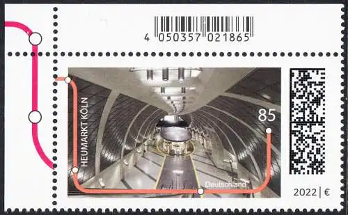 BUND 2022 Michel-# 3709 postfrisch EINZELMARKE ECKRAND oben links