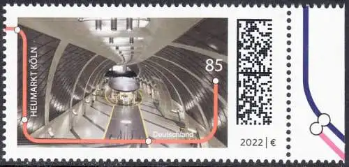 BUND 2022 Michel-# 3709 postfrisch EINZELMARKE RAND rechts (b)
