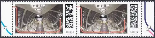 BUND 2022 Michel-# 3709 postfrisch horiz.PAAR RÄNDER rechts/links (b)