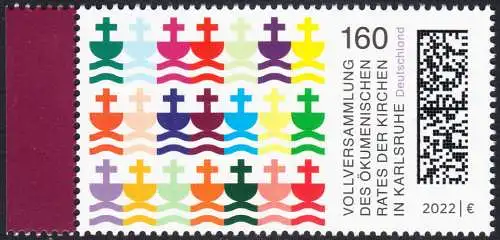 BUND 2022 Michel-# 3710 postfrisch EINZELMARKE RAND links (b)