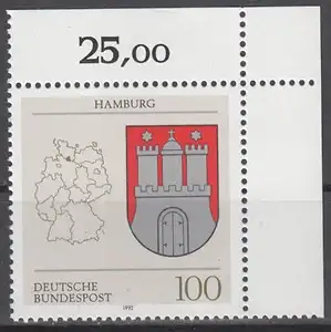 hc000.040 - Bund Mi.Nr. 1591 ** Bogenecke oben rechts