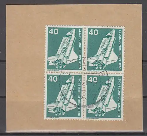 hc000.122 - Bund Mi.Nr 850 Viererblock mit zentr. Stempel auf Briefstück