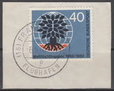 hc000.270 - Bund Mi.Nr. 327 Briefstück, Stempel Frankfurt Flughafen