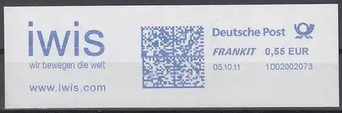 af004 - Deutschland FRANKIT 1D02002073, 2011, IWIS wir bewegen die Welt