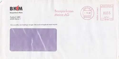 br000.022 - Deutschland AFS C393459, Mainz 1992, Bausparkasse Mainz AG