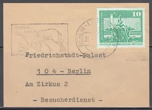 s1 - DDR MWSt Tierpark Berlin auf Briefausschnitt