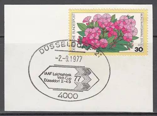 s2 - SST Düsseldorf 2.9.1977 IAAF Leichtathletik Weltcup auf Briefstück