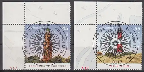 hc000.722 - Bund Mi.Nr. 2612/13 o vom Eckrand mit ESST Berlin