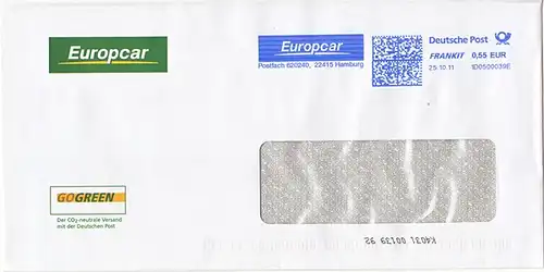 br000.054 - Deutschland FRANKIT 1D0500039E, 2011, Europcar Hamburg