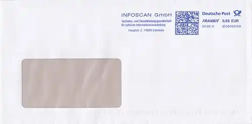br000.058 - Deutschland FRANKIT 1D08000158, 2011, INFOSCAN GmbH Sinsheim