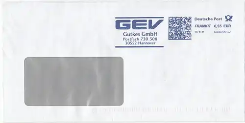 br000.069 - Deutschland FRANKIT 6D02000142, 2011, GEV Gutkes GmbH