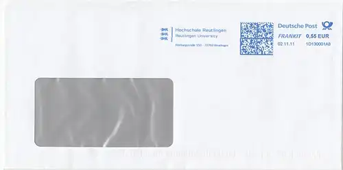 br000.081 - Deutschland FRANKIT 1D130001A8, 2011, Hochschule Reutlingen