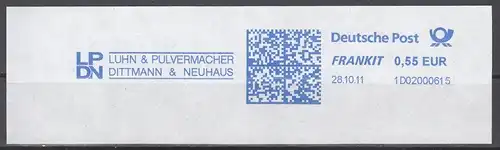 af053 - Deutschland FRANKIT 1D02000615, 2011, LPDN Luhn & Pulvermacher - Dittmann & Neuhaus