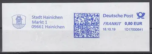 af055 - Deutschland FRANKIT 1D17000641, 2019, Stadt Hainichen