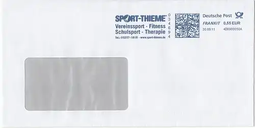 br000.099 - Deutschland FRANKIT 4D0900050A, 2011, Sport - Thieme