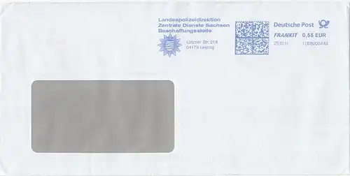 br000.129 - Deutschland FRANKIT 1D060004A9, 2011, Landespolizeidirektion Zentrale Dienste Sachsen Beschaffungsstelle, Leipzig
