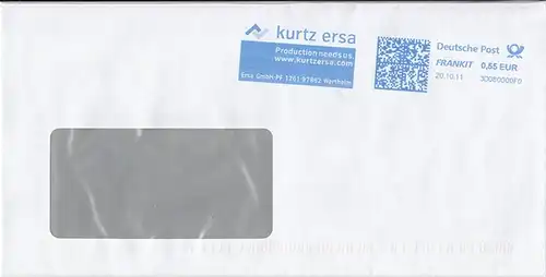 br000.134 - Deutschland FRANKIT 3D080000F0, 2011, Kurtz Ersa GmbH Wertheim