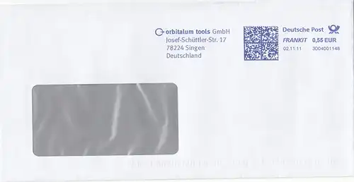 br000.150 - Deutschland FRANKIT 3D04001148, 2011, Orbitalum Tools GmbH, Singen