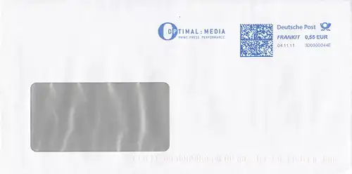 br000.156 - Deutschland FRANKIT 3D0300044E, 2011, Optimal : Media, Print. Press. Performance