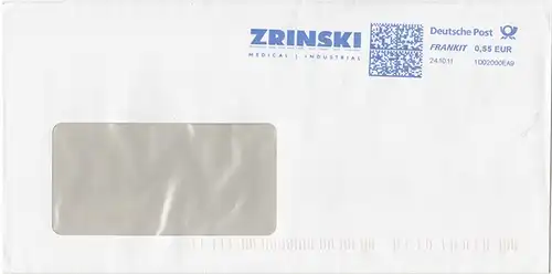 br000.160 - Deutschland FRANKIT 1D02000EA9, 2011, ZRINSKI Medical Industrial