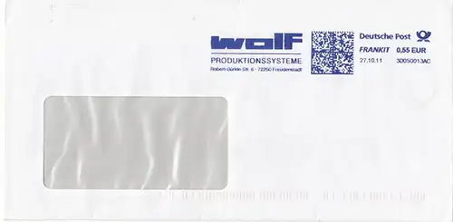 br000.171 - Deutschland FRANKIT 3D050013AC, 2011, Wolf Produktionssysteme, Freudenstadt