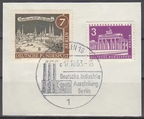 s18 - SSt Berlin 17.10.1963 Deutsche Industrieausstellung Berlin auf Briefausschnitt
