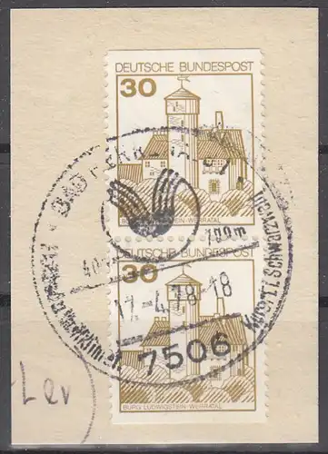 s20 - Bund 914C/D mit HWSt 7506 Bad Herrenalb auf Briefstück