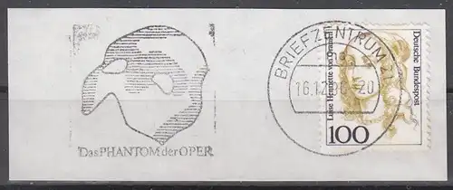 s25 - Bund Mi.Nr. 1756 mit MWSt Das Phantom der Oper auf Briefausschnittt