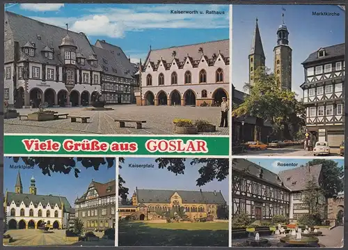 [Echtfotokarte farbig] ak21 - Goslar/Harz, Mehrbildkarte - 5 Ansichten