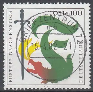 hc001.374 - Bund Mi.Nr. 2207 o, Stempel Briefzentrum 72