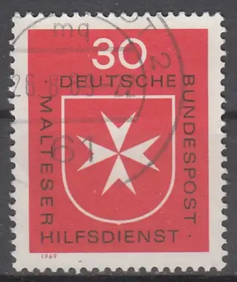 hc001.461 - Bund Mi.Nr. 600 o, Stempel Darmstadt