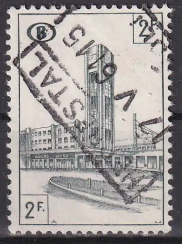 hc001.691 - Belgien Eisenbahnpaketmarke Mi.Nr. 301 o, Stempel Herbestal (?)