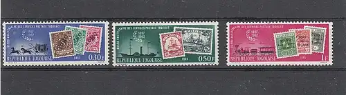(52) 65 Jhr.Briefmarken von Togo,
MiNr.356,357,358