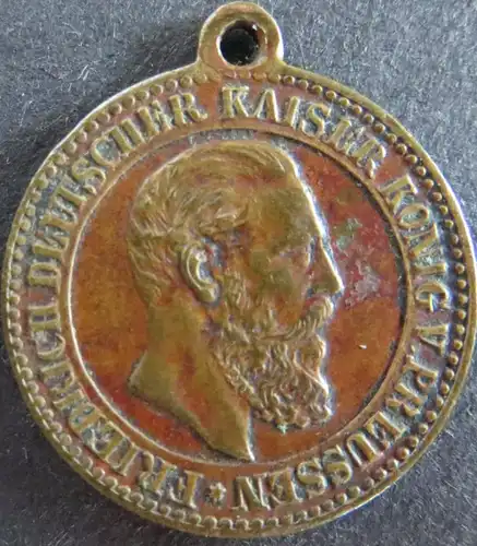 Medaille Preussen 1888 - Kaiser Friedrich III. Lerne leiden ohne zu klagen ss