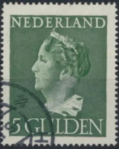 Niederlande 455 gestempelt - Königin Wilhelmina 5 Gulden grün