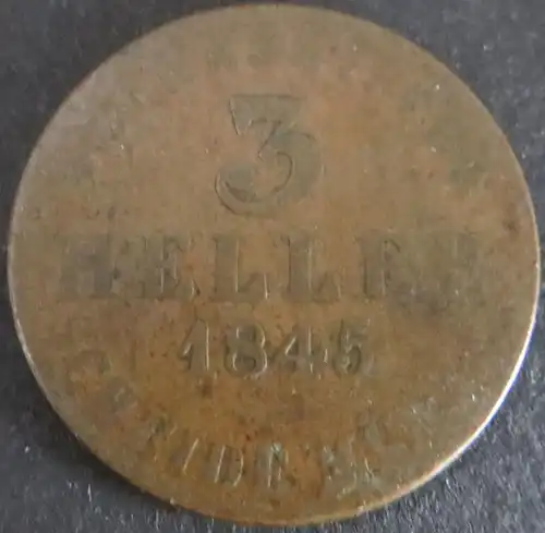 Münze Hessen-Kassel 3 Heller Wilhelm II. 1848 schön F Arnold: 52