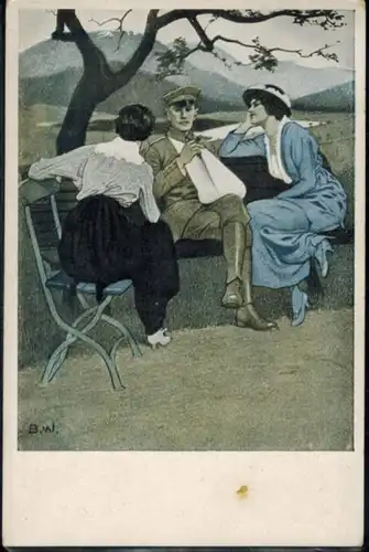 Ansichtskarte Kriegspostkarte Nr. 3 Künstler sign. B. Wennerberg ungelaufen