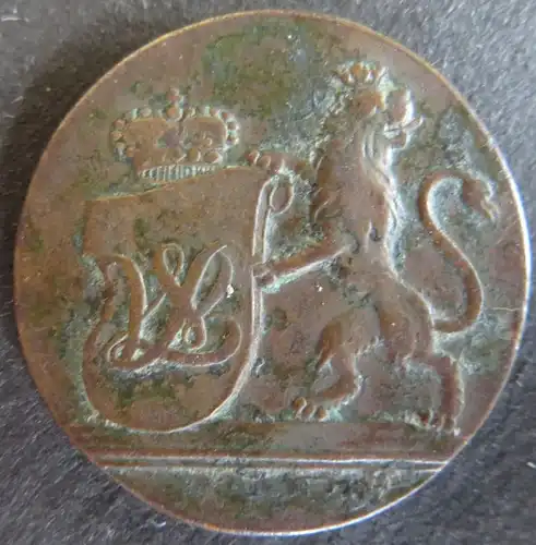 Münze Hessen-Kassel 1794 - 4 Heller Gekrönter Löwe mit Monogrammschild s+