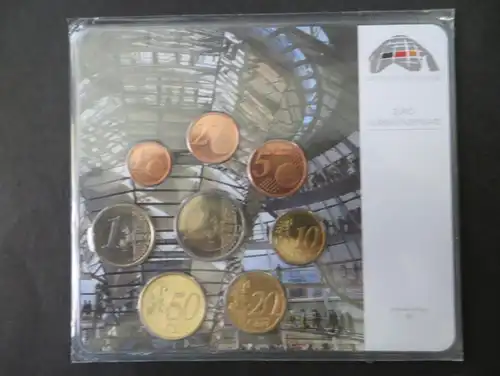 Euro Kursmünzensatz 2002 A Deutscher Bundestag limitiert 500 Stück