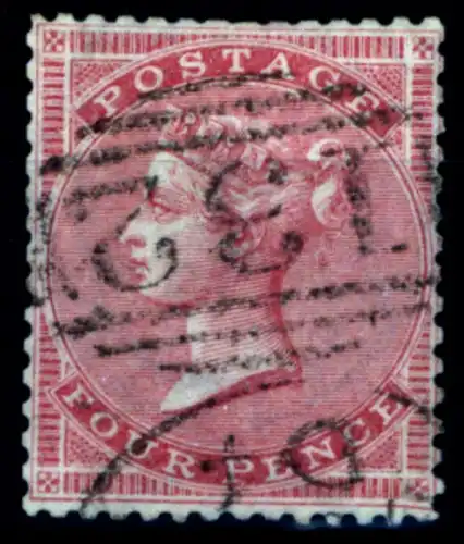 Großbritannien 13 Z Königin Victoria 4 Pence 1857 sauberer Duplexstempel 132