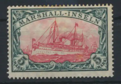 Kolonien Marshall Inseln 25 5 Mark Schiffszeichnung Kaiseryacht ungebraucht