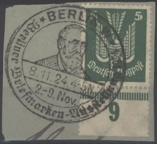 Deutsches Reich 344 Flugpost mit selt. SST Berliner Briefmarken-Ausstellung 1924