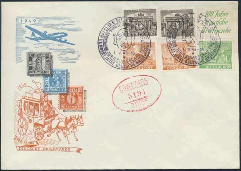 Berlin Brief Bauten Zusammendruck S 3 Flugpost 100 Jahre Briefmarke