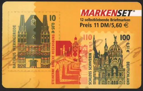 Bund Markenheftchen MH 43 Sehenswürdigkeiten 2001 Ersttagsstempel FRANKFURT