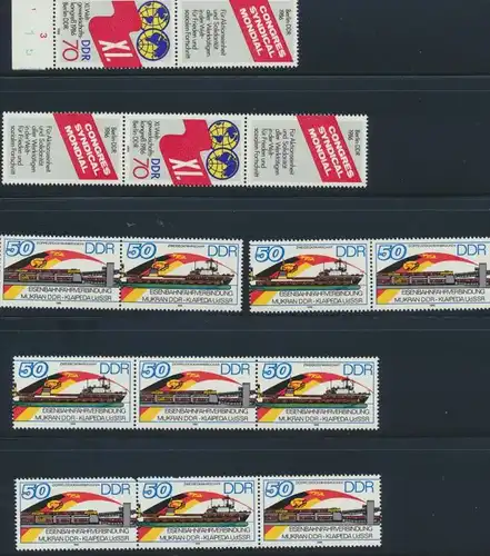 DDR Zusammendrucke aus 1986 ex 3011-3057 postfrisch