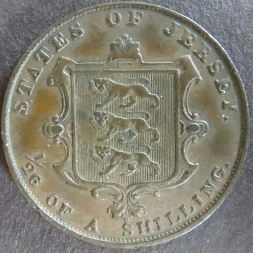 Münze Großbritannien - Jersey 1861 - 1/26 Shilling Königin Victoria Kupfer ss