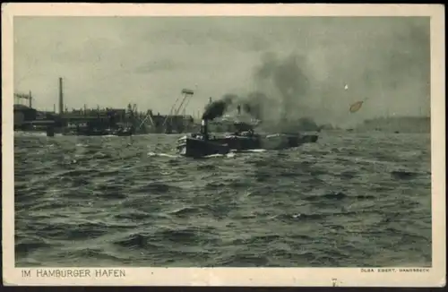 Ansichtskarte Schiff Im Hamburger Hafen gelaufen 1921 nach Rom Italien